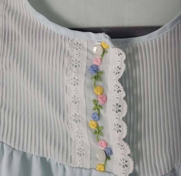 Vintage Blue Embroidered Robe - Picture 3 of 5